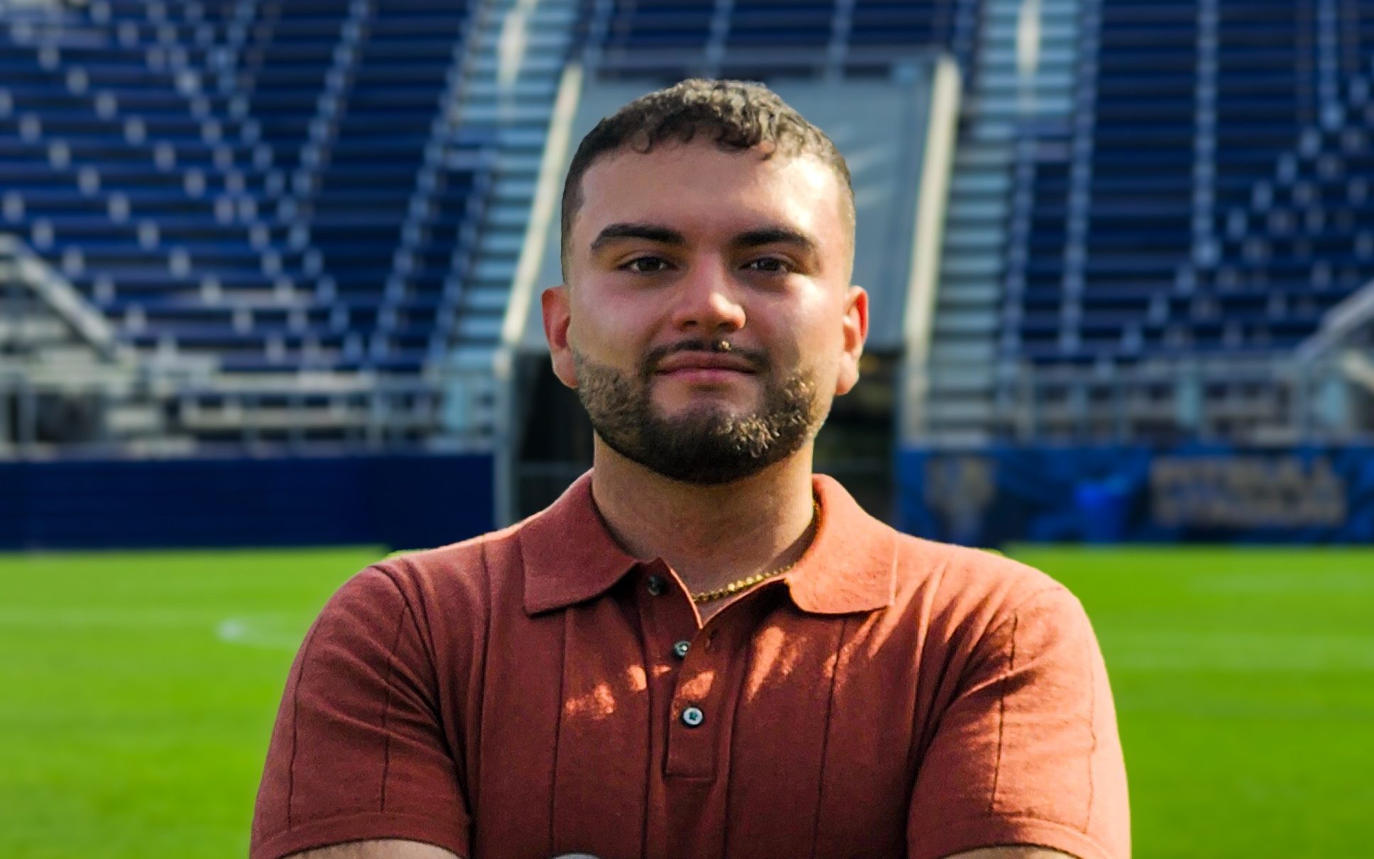 Santiago Reyes at a stadium