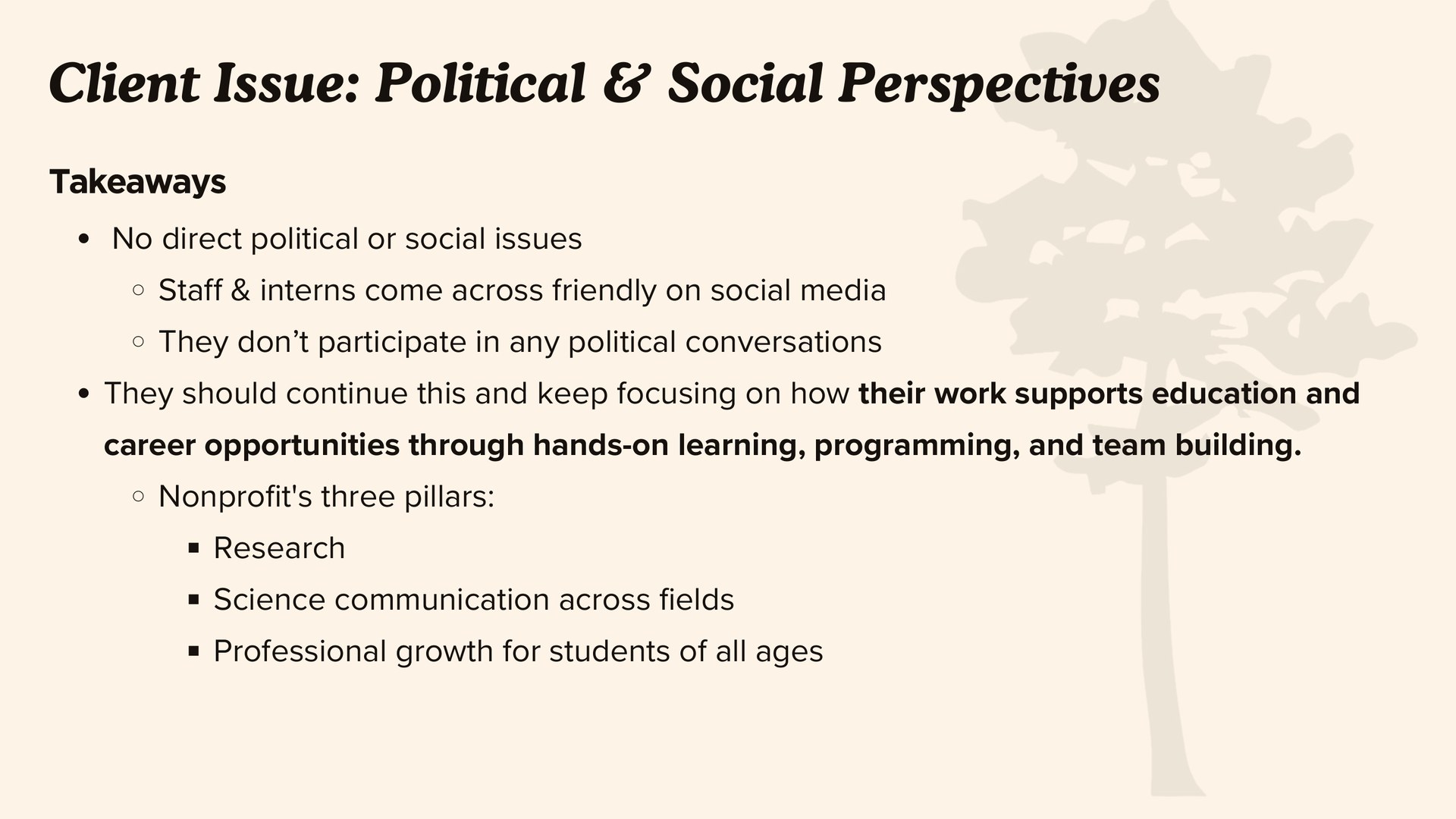 Conservation Pathways: Political & Social Perspectives: Takeaways
