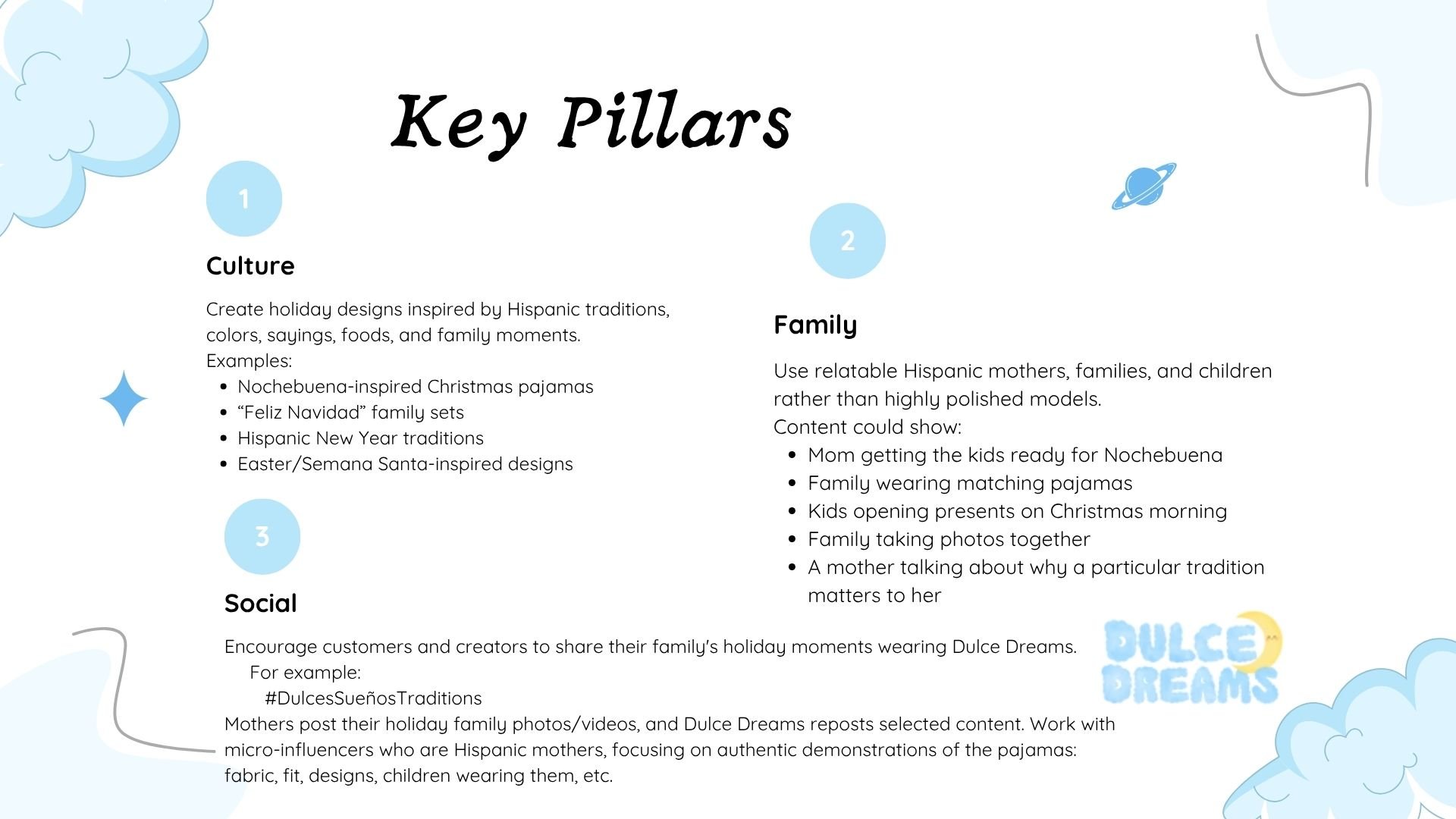Dulce Dreams: Key Pillars